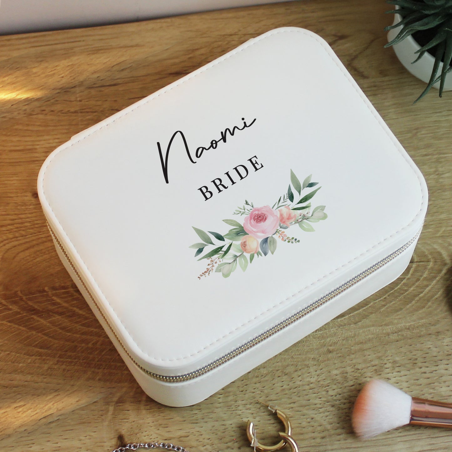Personalised Wedding Leatherette Jewellery Box