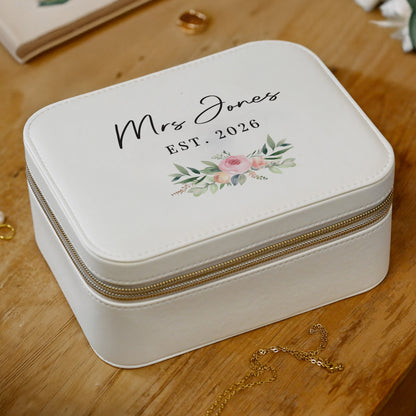 Personalised Wedding Leatherette Jewellery Box