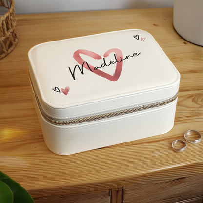 Personalised Heart Leatherette Jewellery Box