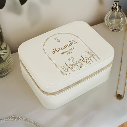 Personalised Floral Arch Leatherette Jewellery Box