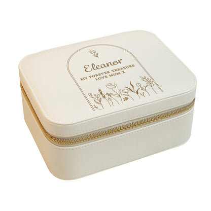 Personalised Floral Arch Leatherette Jewellery Box