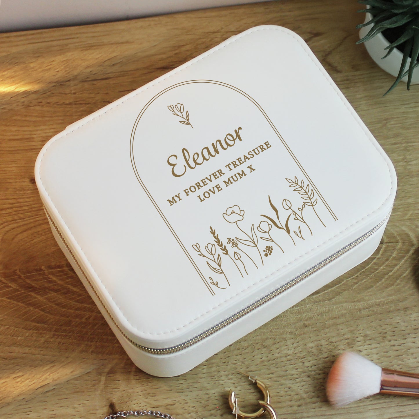 Personalised Floral Arch Travel Jewellery Box