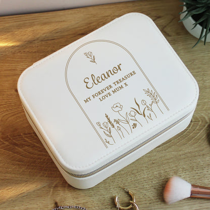 Personalised Floral Arch Leatherette Jewellery Box