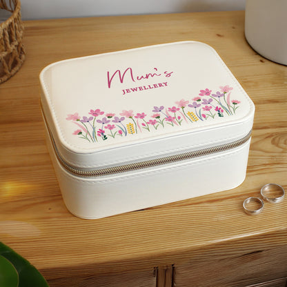 Personalised Floral Leatherette Jewellery Box