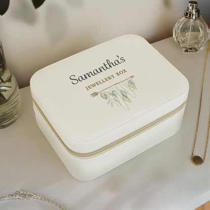 Personalised Botanical Leatherette Jewellery Box
