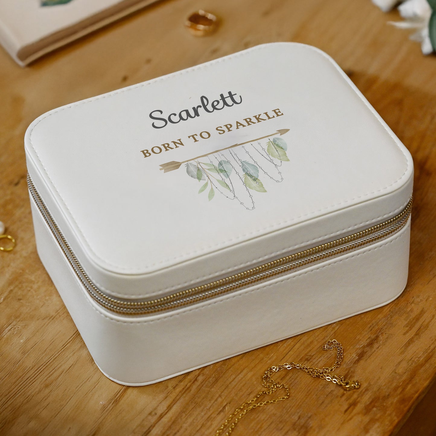 Personalised Botanical Leatherette Jewellery Box