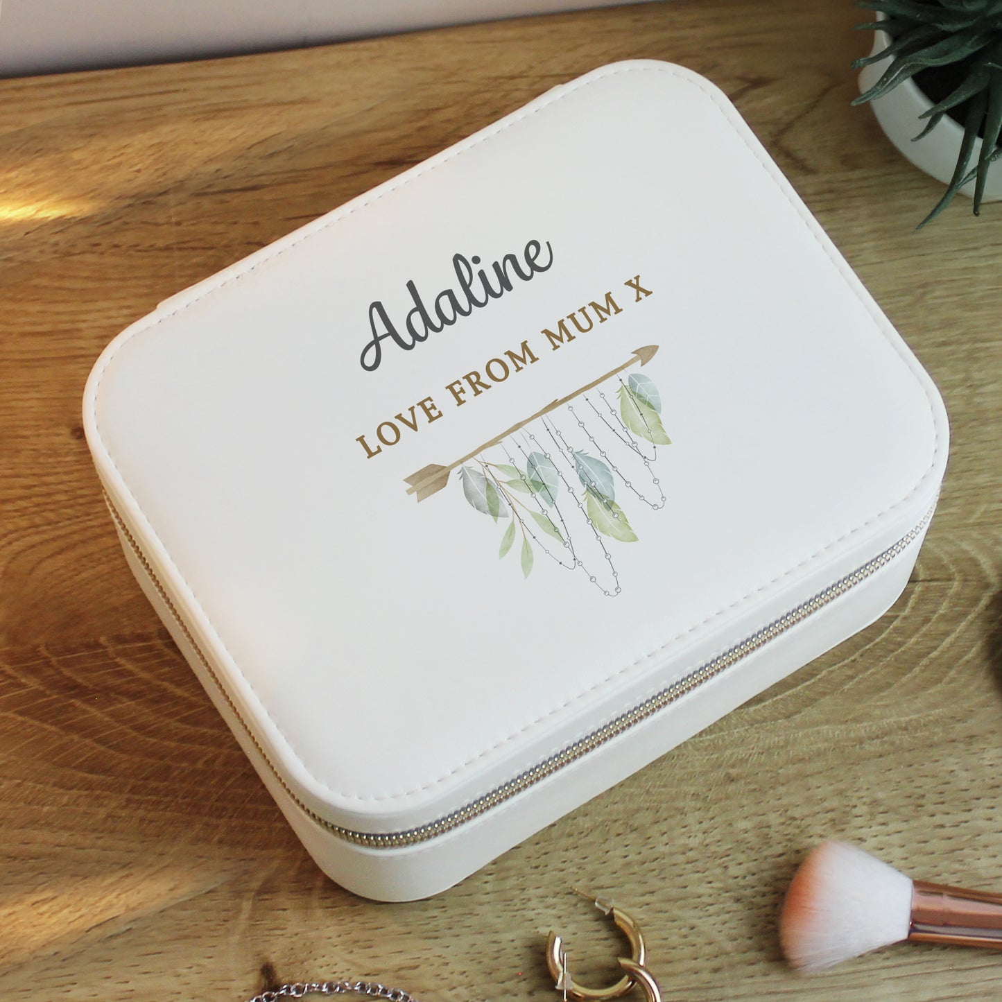 Personalised Botanical Leatherette Jewellery Box