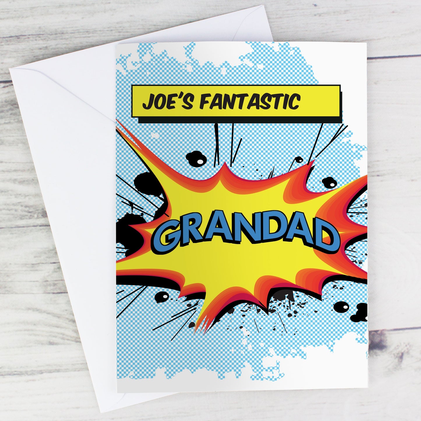 Personalised Super Hero Comic Book Themed Card