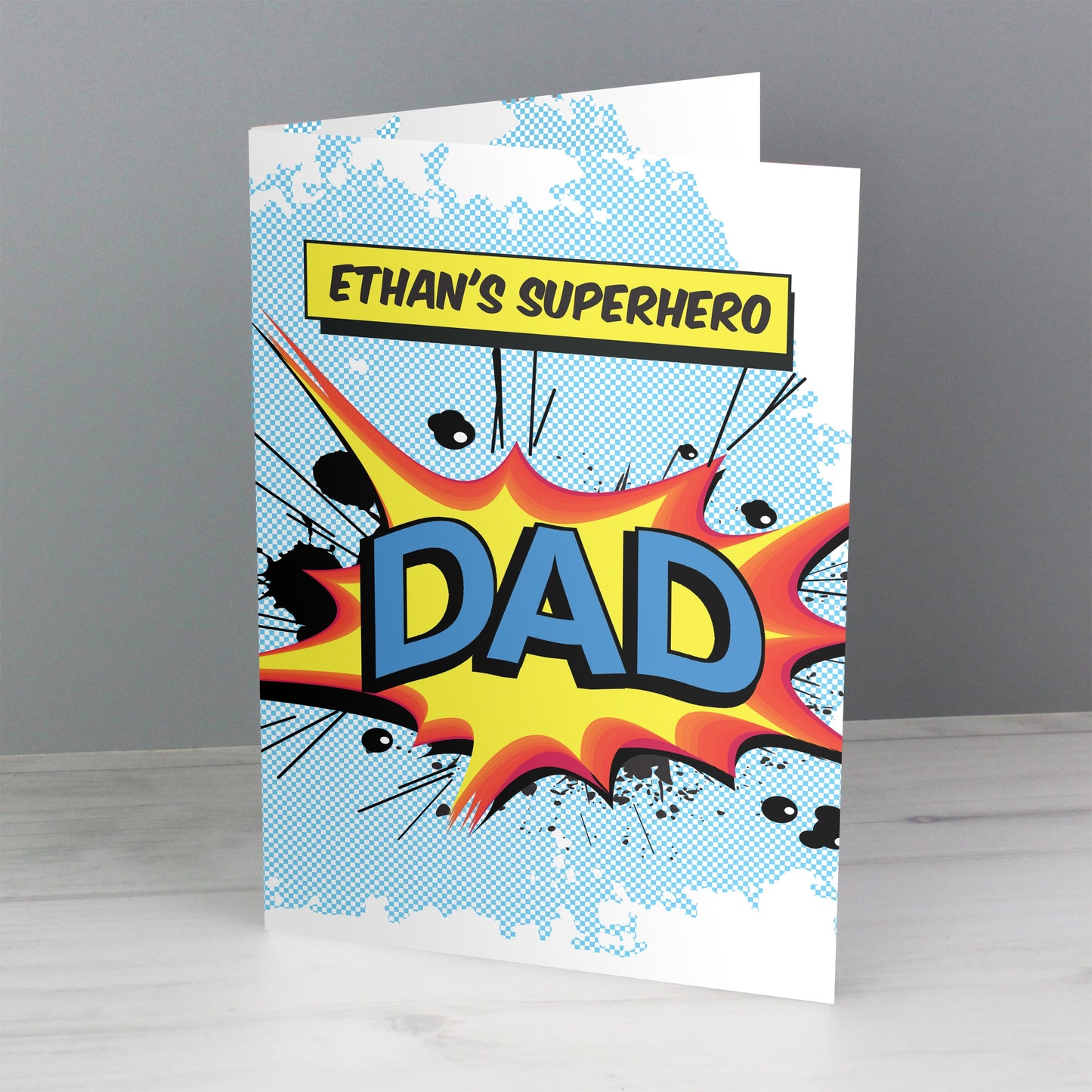 Personalised Super Hero Comic Book Themed Card