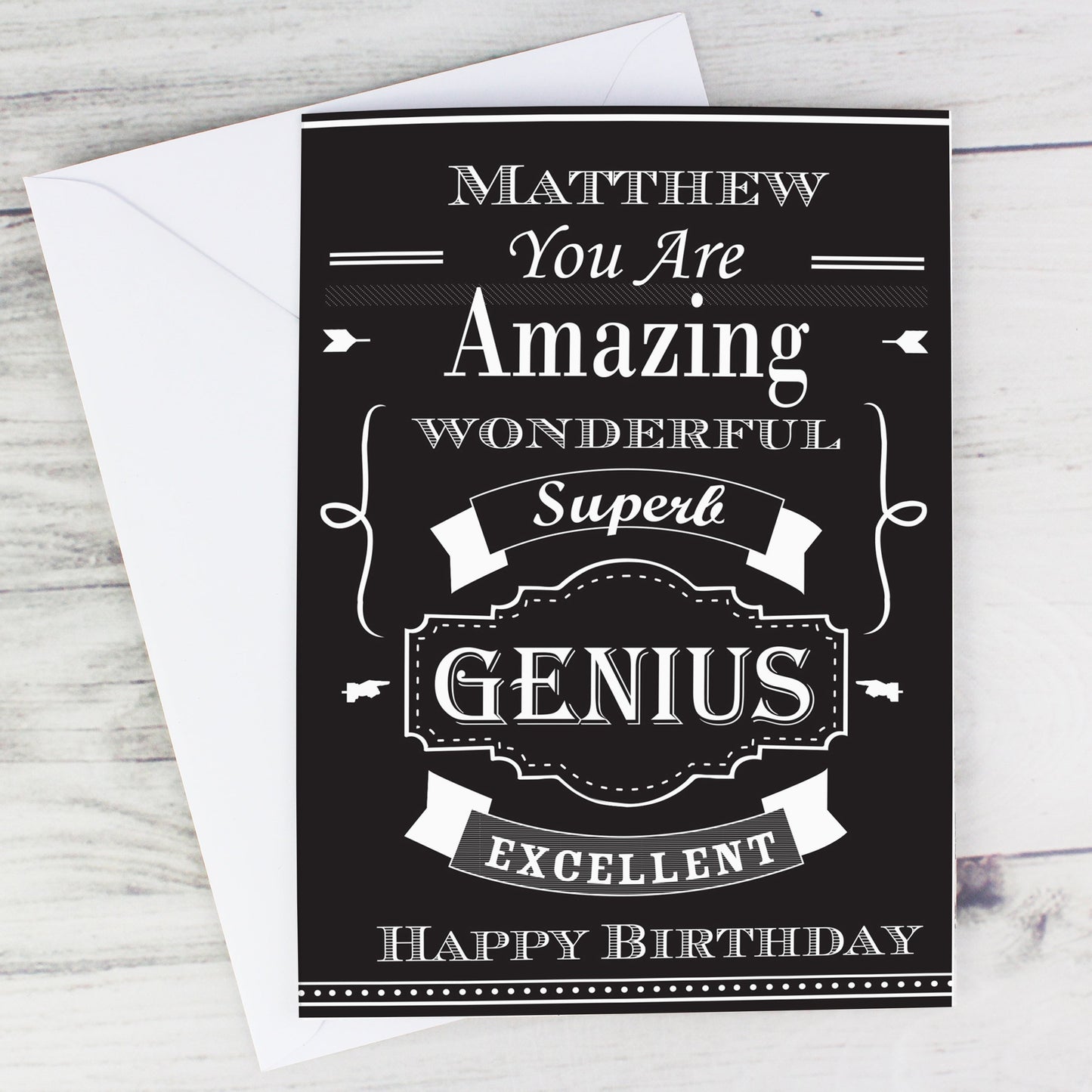 Personalised Vintage Typography Card