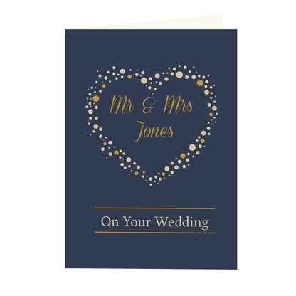 Personalised Gold Confetti Heart Card