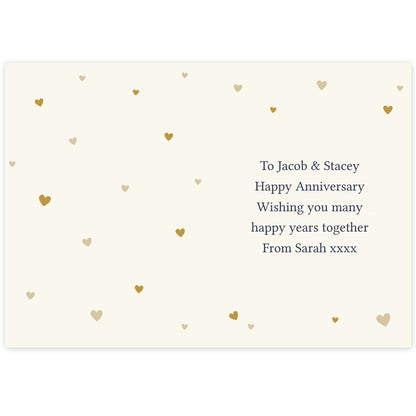 Personalised Gold Confetti Heart Card