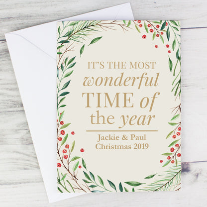 Personalised Wonderful Time of The Year Christmas Card