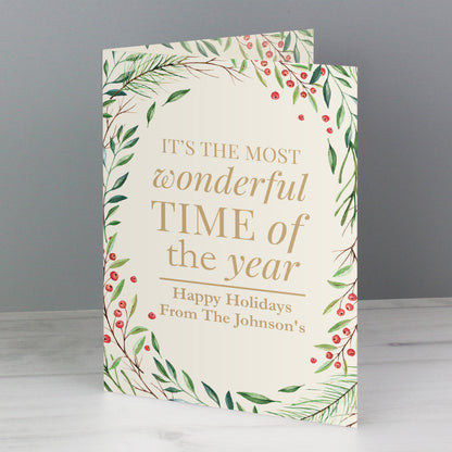 Personalised Wonderful Time of The Year Christmas Card