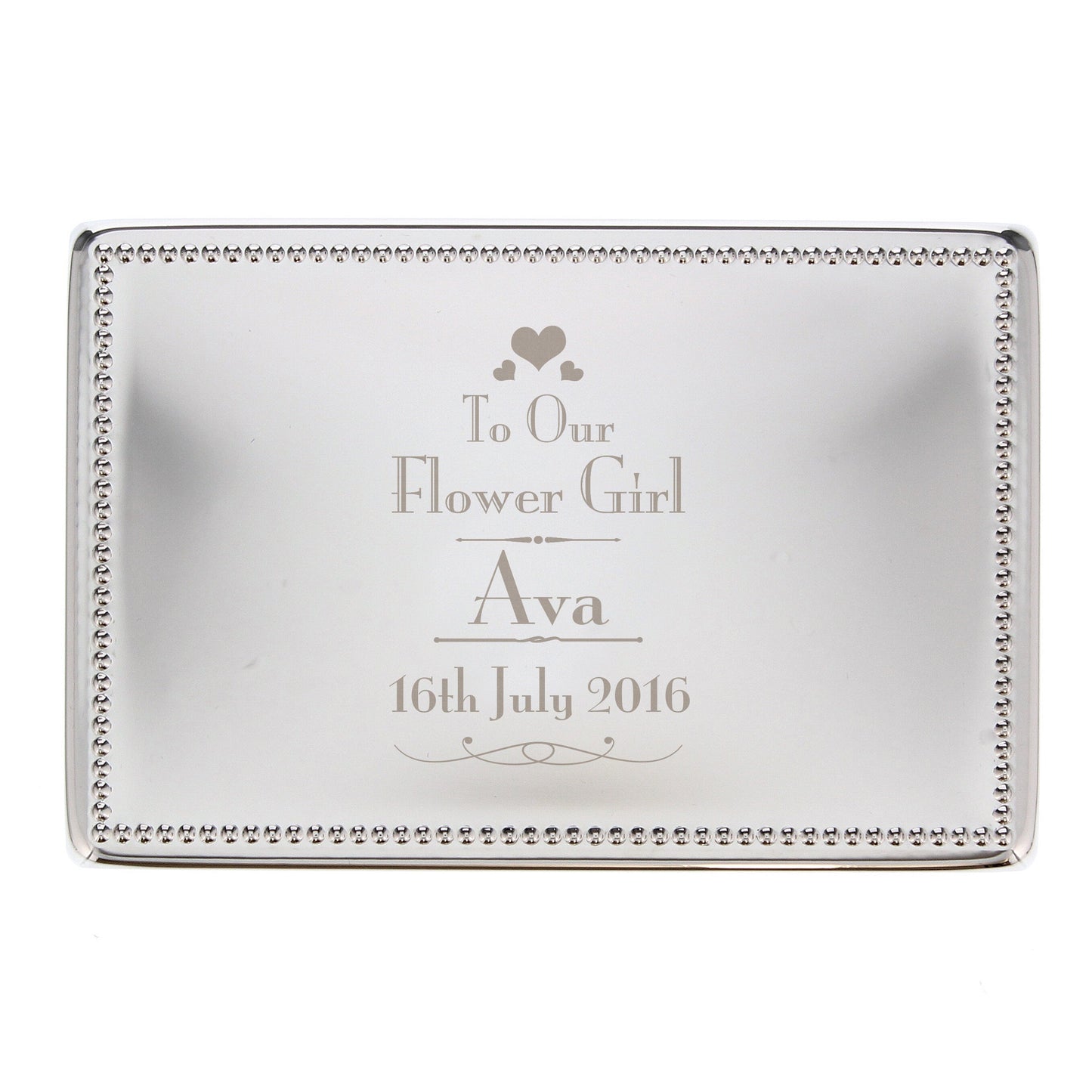 Personalised Decorative Wedding Flower Girl Jewellery Box