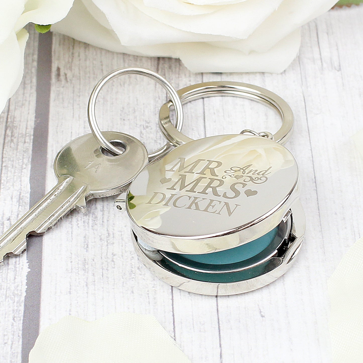 Personalised Mr and Mrs Photo Keyring