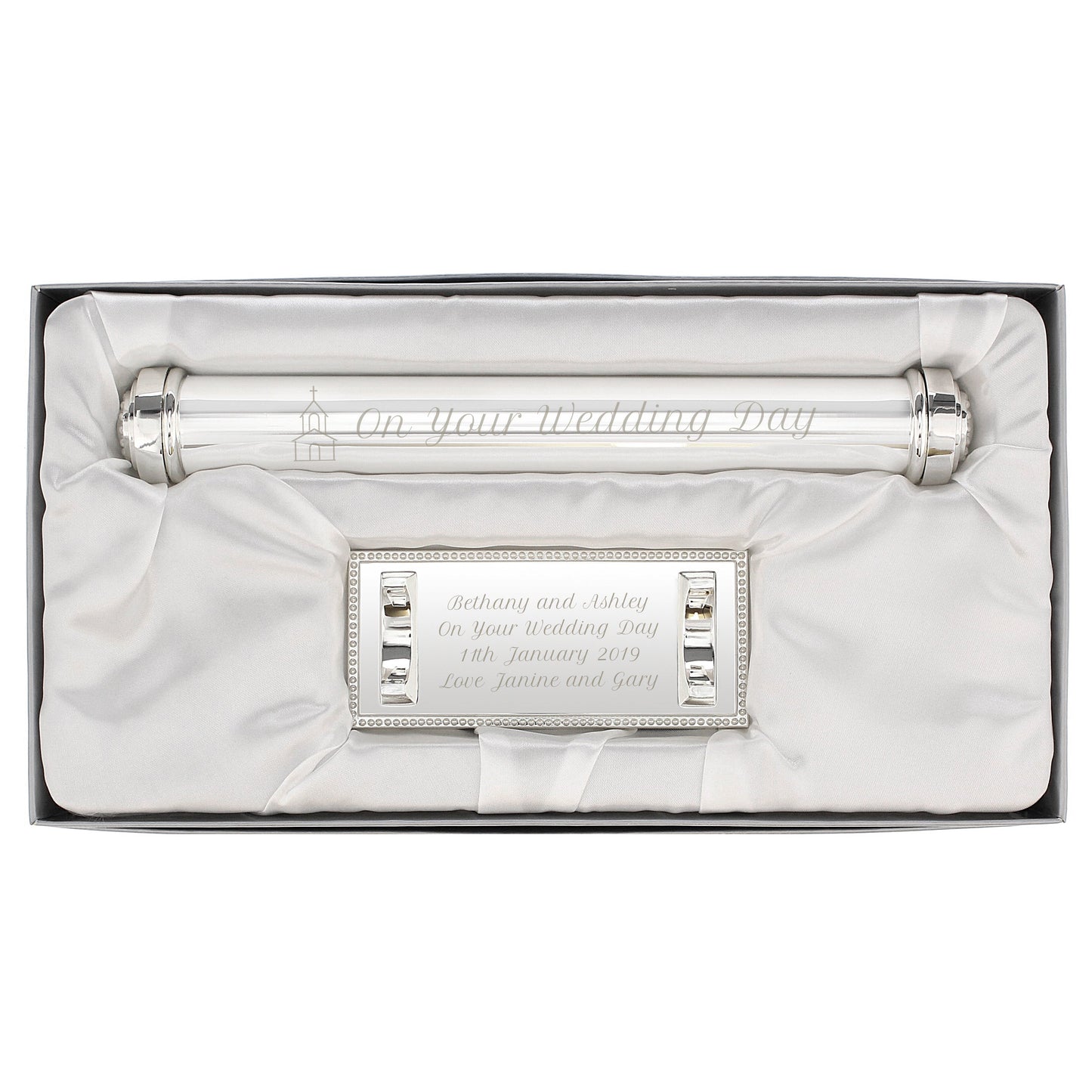 Personalised Church Silver Plated Certificate Holder