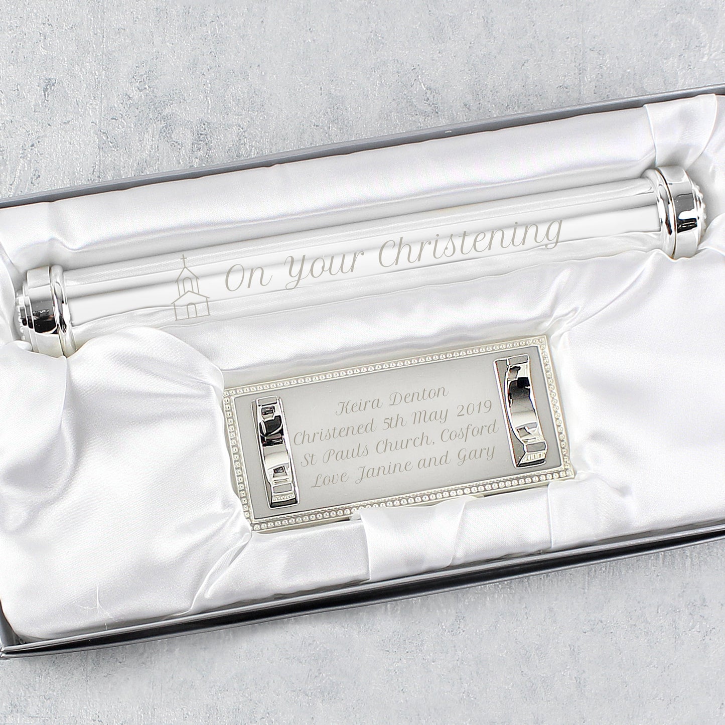 Personalised Church Silver Plated Certificate Holder