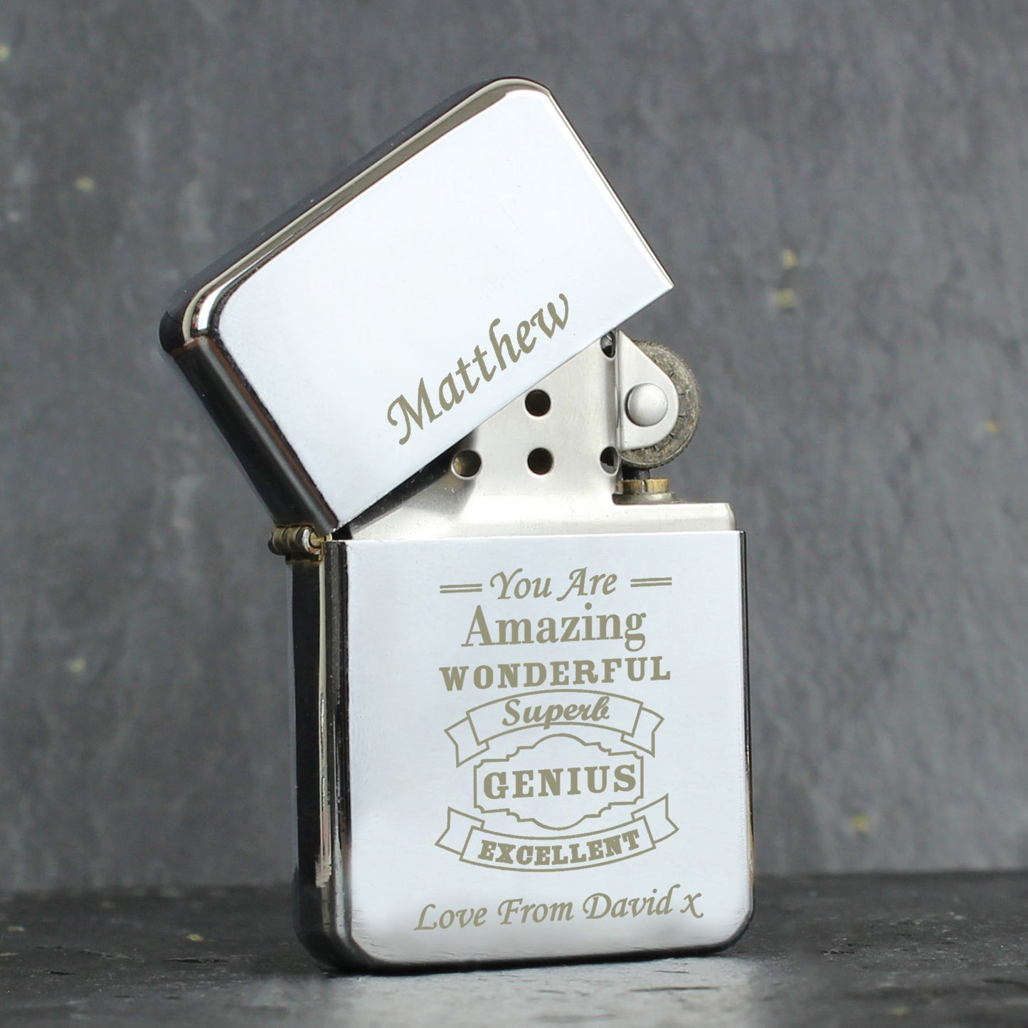 Personalised Vintage Typography Lighter