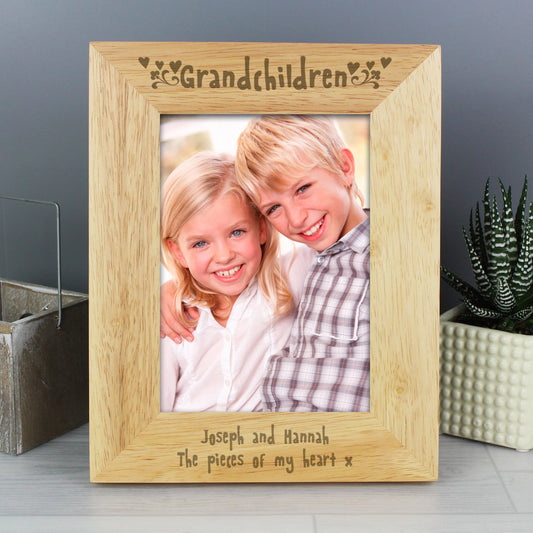 Personalised Grandchildren 5x7 Wooden Photo Frame