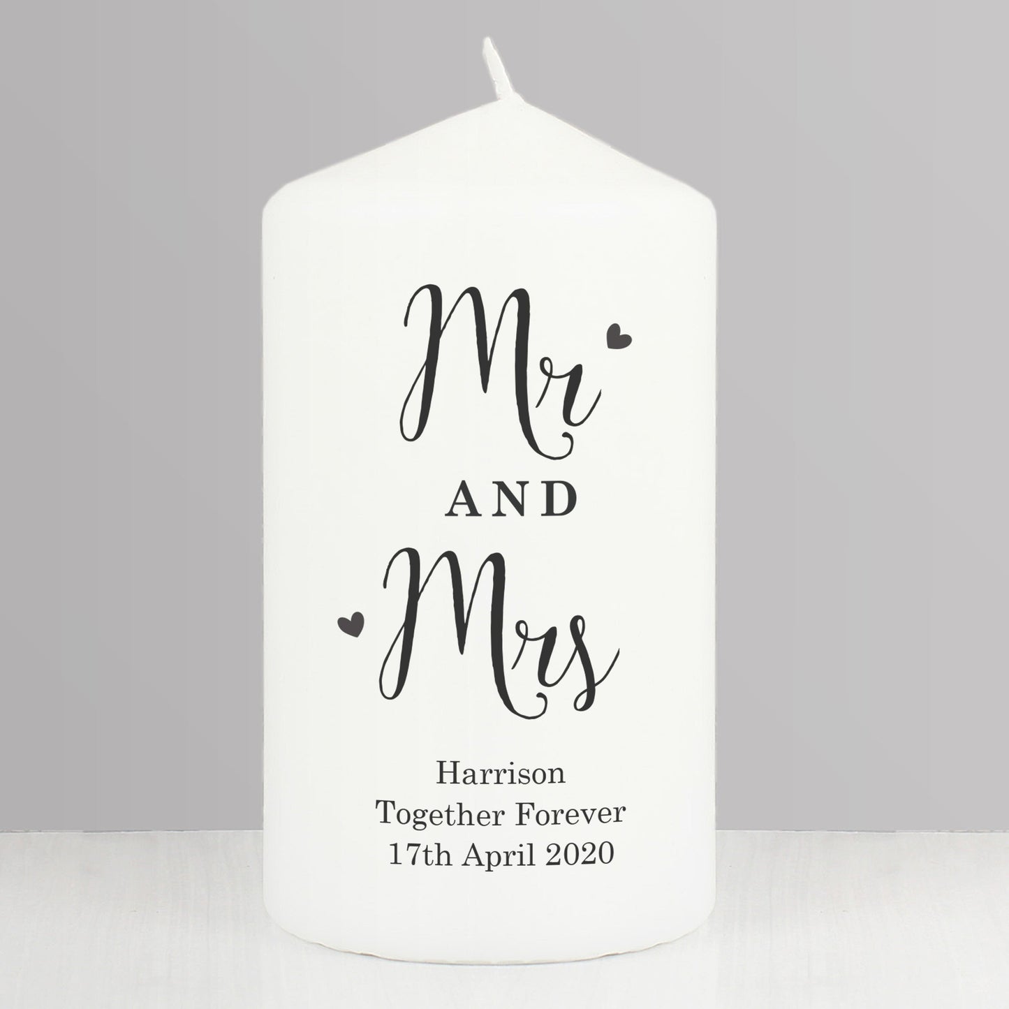 Personalised Married Couple Pillar Candle