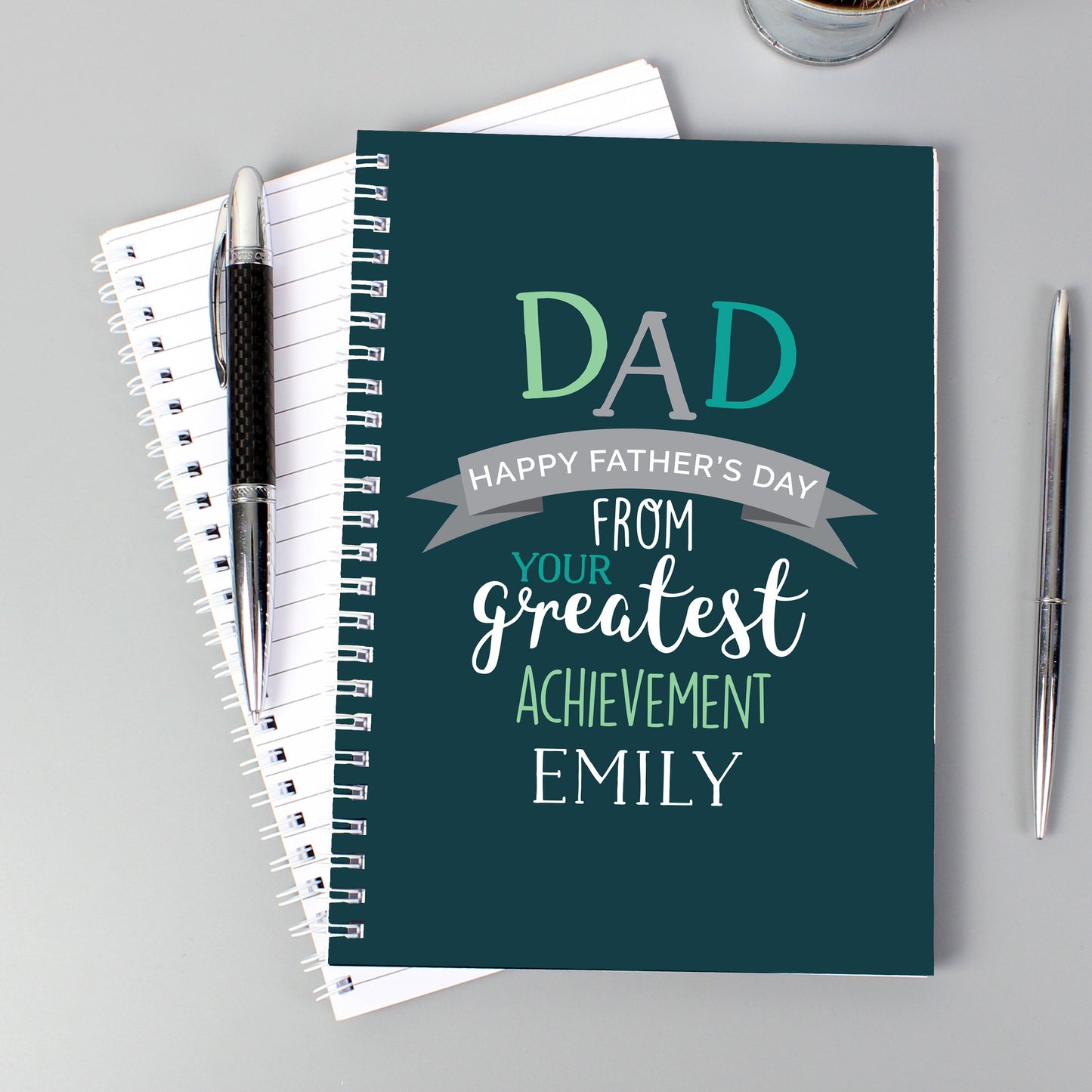 Personalised Dad's Greatest Achievement A5 Notebook