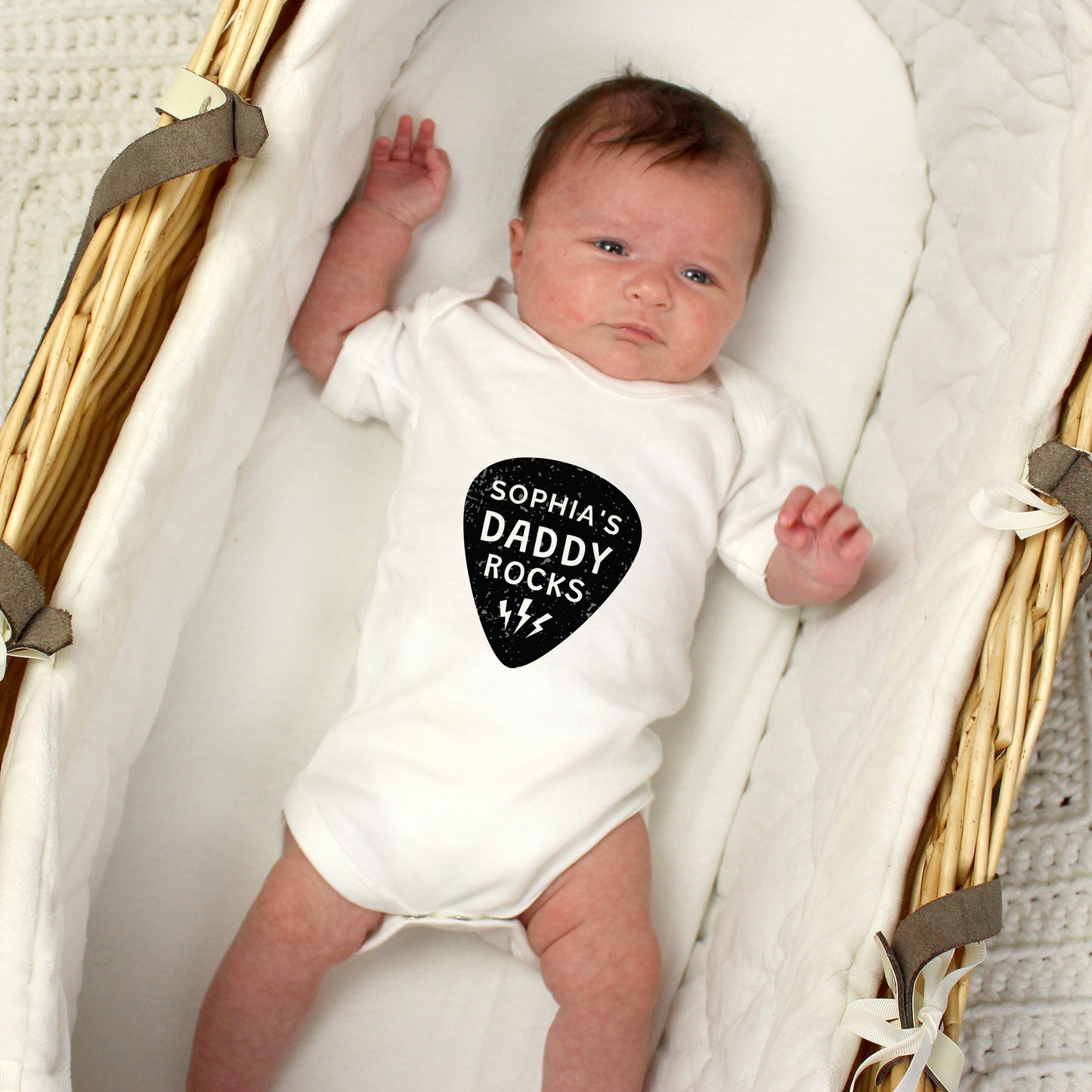 Personalised Daddy Rocks 0-3 Months Baby Vest