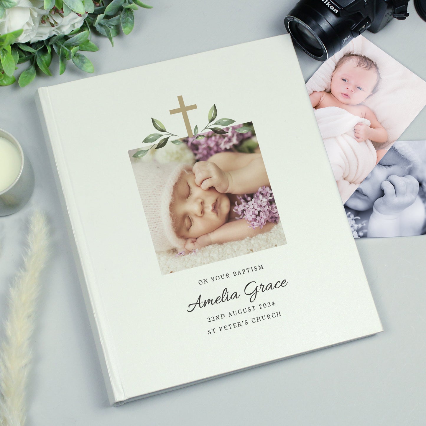 Personalised Christening Photo Upload Traditional Photo Album